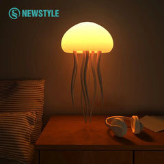 🌈🐙 Lámpara de Noche Medusa RGB – Luz Ambiental con Tentáculos Móviles | Control por Voz, Humidificador, Altavoz Bluetooth y DIY para Niños