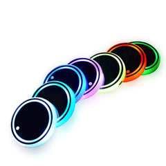 🌈🚗 Posavasos LED para Coche – Luz de 7 Colores, Decoración Interior con Cambio Automático | Base Iluminada para Portavasos y Cristales Traseros