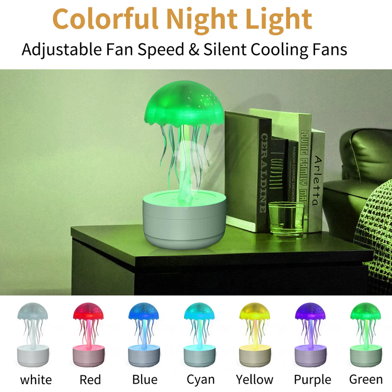 🌈🐙 Lámpara de Noche Medusa RGB – Luz Ambiental con Tentáculos Móviles | Control por Voz, Humidificador, Altavoz Bluetooth y DIY para Niños
