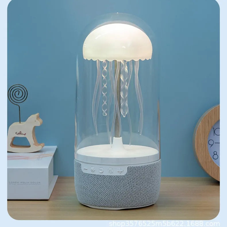 🌈🐙 Lámpara de Noche Medusa RGB – Luz Ambiental con Tentáculos Móviles | Control por Voz, Humidificador, Altavoz Bluetooth y DIY para Niños