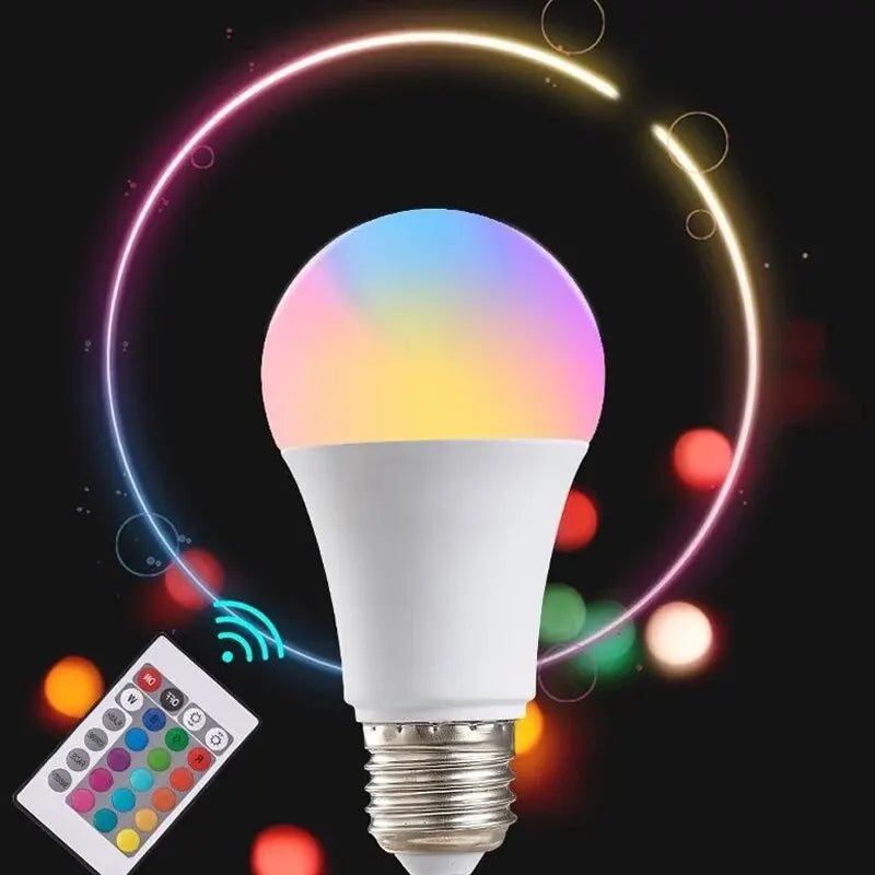 Bombilla LED RGB 16 Colores con Control Remoto – Base E27 220V