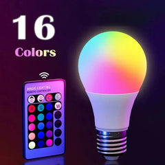 Bombilla LED RGB 16 Colores con Control Remoto – Base E27 220V